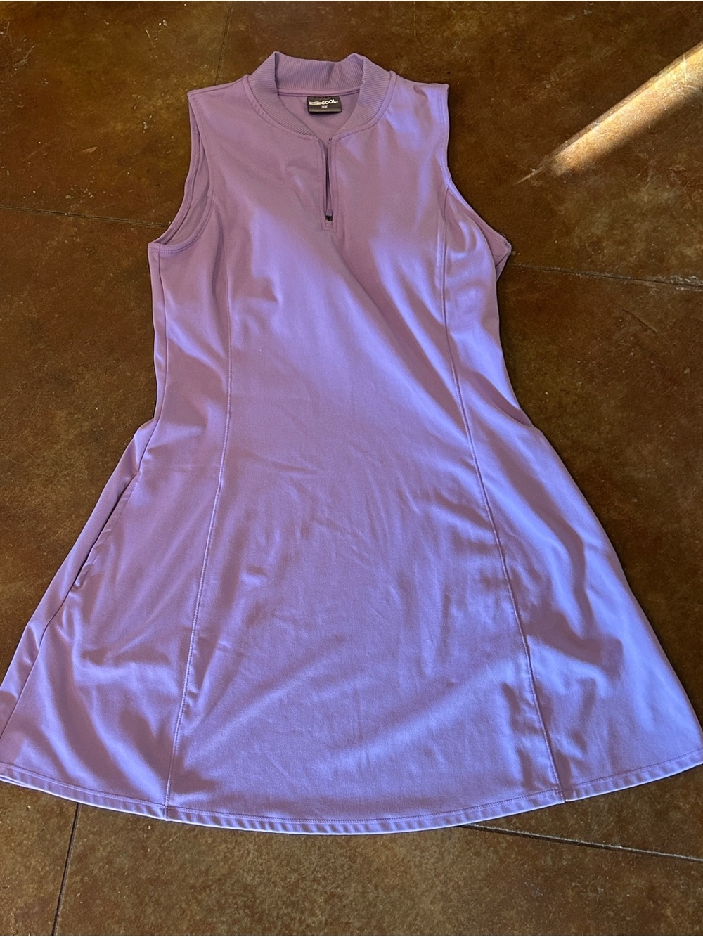 32 Degrees Lavender Sleeveless Zip Mock Neck Mini Dress